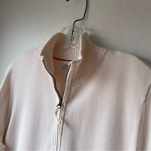 Foxcroft Women’s 100% Supima Cotton Quarter Zip Sweater Cream Size L - Picture 2 of 12